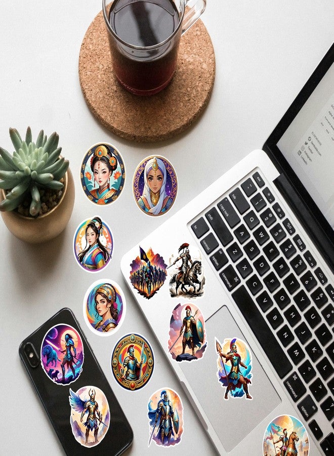 EXO DECOR مجموعة من 120 ملصقًا بتصميم رجل محارب قوي، مناسبة لأجهزة الكمبيوتر المحمولة، والقيثارات، والهواتف، والأجهزة اللوحية، وألواح التزلج، والدراجات الهوائية، والدراجات النارية، والخوذات - مقاومة للماء_1357 B - Image 2